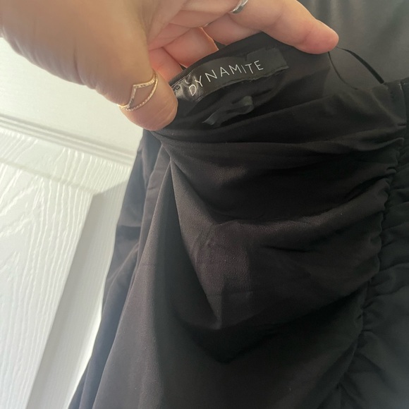 Strapless Dynamite Ruched Midi Dress - Picture 2 of 3